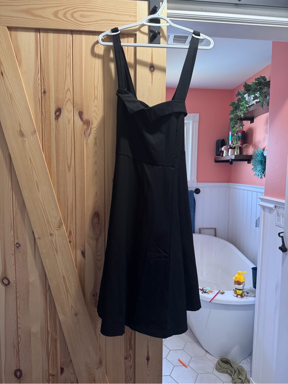 Classic Black A-Line Dress with Wide Straps